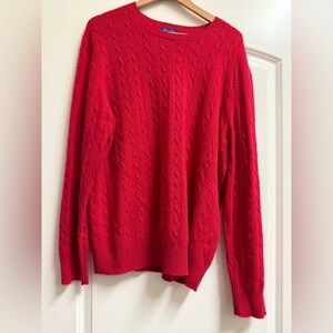 Men’s Alan Flusser 100% Cashmere Red Crewneck Sweater X-Large
